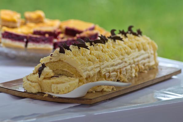frischer Kuchen Biskuitrolle